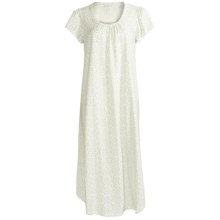 Carole Hochman Printed Nightgown - Cotton Knit, Short Sleeve (For Women) in Ivy Blue Floral - Closeouts