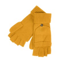 Carolina Amato Pop Top Mitten Gloves - Cashmere (For Women) in Golden - Closeouts