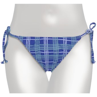 Carve Designs La Paz Bikini Swimsuit Bottoms - UPF 50+ String-Tie Sides (For Women) in Blurple Plaid