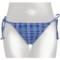 Carve Designs La Paz Bikini Swimsuit Bottoms - UPF 50+ String-Tie Sides (For Women) in Blurple Plaid