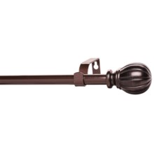 Casa by Versailles 42-112" Adjustable Curtain Rod Set - Metal in Espresso Fluted Ball Finial - Closeouts