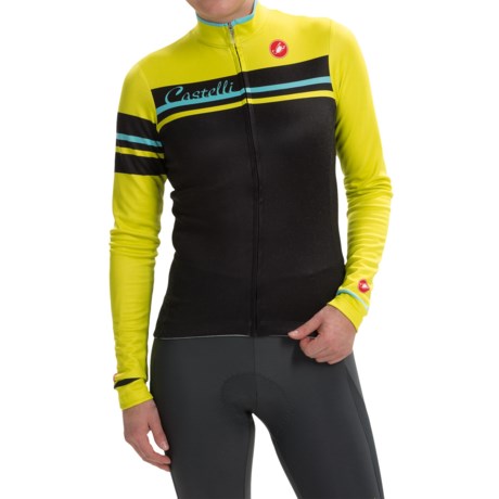 Castelli Girone Cycling Jersey Full Zip, Long Sleeve (For Women)