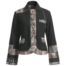 Casual Studio Animal Print Jacket - Cotton Canvas (For Women) in Black/Leopard - Closeouts