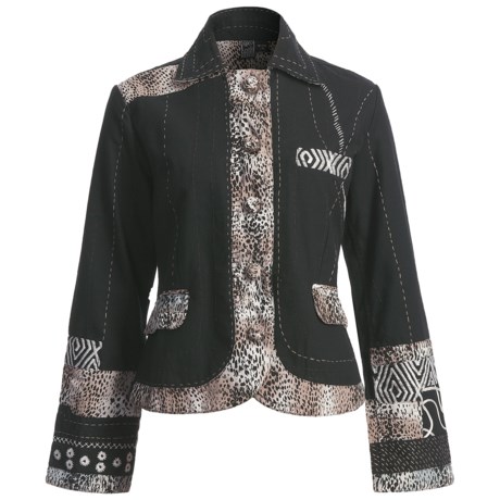 Casual Studio Animal Print Jacket - Cotton Canvas (For Women) - Save 64%