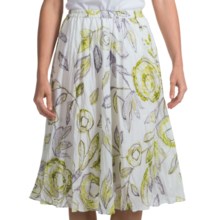 Casual Studio Crinkle Skirt - Cotton (For Women) in Lime/Grey - Closeouts