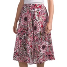 Casual Studio Crinkle Skirt - Cotton (For Women) in Red Floral - Closeouts