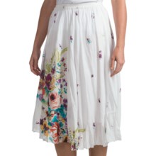 Casual Studio Crinkle Skirt - Cotton (For Women) in White Floral - Closeouts