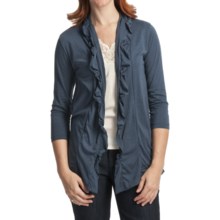 Casual Studio Jersey Knit Cardigan Sweater - 3/4 Sleeve (For Women) in Denim - Closeouts