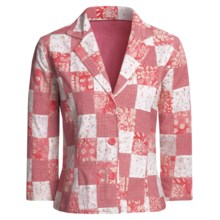 Casual Studio Madras Plaid Patch Jacket - Cotton (For Women) in Red - Closeouts