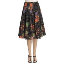 Casual Studio Pleated Skirt - Printed Cotton (For Women) in Black Dot Floral Print - Closeouts