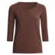 Casual Studio Shirred V-Neck Shirt - Stretch Cotton, 3/4 Sleeve (For Women)
