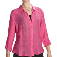 Casual Studio Silk Blend Shirt - 3/4 Sleeve (For Women) in French Rose - Closeouts