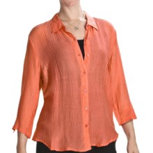Casual Studio Silk Blend Shirt - 3/4 Sleeve (For Women) in Orange - Closeouts