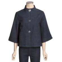 Casual Studio Swing Jacket - Stretch Denim, Mock Neck, 3/4 Sleeve (For Women) in Indigo - Closeouts