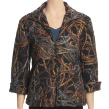 Casual Studio Yarn-Embellished Jacket (For Women) in Blue/Brown - Closeouts