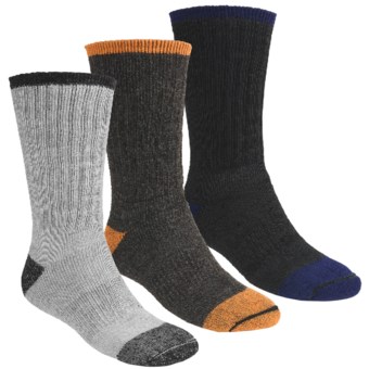 Catawba Dark Color Boot Socks - 3-Pack, Merino Wool Blend, Midweight, Crew (For Men) in Combo Of Black/Grey/Light Grey