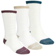 Catawba Light Color Boot Socks - 3-Pack, Merino Wool Blend, Midweight, Crew (For Men) in Combo Of Wine/Navy/Tan - Closeouts