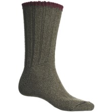 Catawba Outdoor Supply Ribbed Crew Socks - 2-Pack, Cotton-Wool Blend (For Men) in Loden/Burgundy - Closeouts