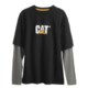 Caterpillar Contrast Sleeve T-Shirt - Cotton, Long Sleeve (For Men)
