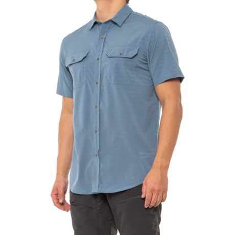 prAna Cayman Shirt - Short Sleeve (For Men) - BLUE NOTE (MT )