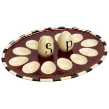 Certified International Deviled Egg Plate with Salt and Pepper Shakers in Family Table - Closeouts
