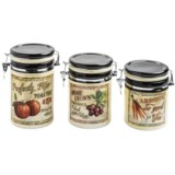 Certified International Farm Fresh Canister Set - Ceramic, 3-Piece
