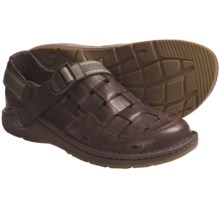 Chaco Conundrum Sandals - Leather (For Men) in Chocolate Brown/Grove - Closeouts
