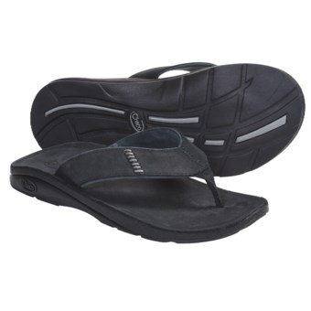 Chaco Cordonazo Ecotread Thong Sandals - Leather (For Men) in Black