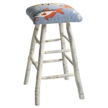 Chandler 4 Corners Hickory and Wool Bar Stool in Swim In - Closeouts