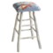 Chandler 4 Corners Hickory and Wool Bar Stool in Swim In