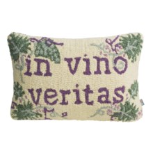 Chandler 4 Corners Hooked Wool Pillow - 14x21" in Vino Veritas - Closeouts
