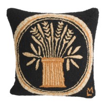 Chandler 4 Corners Hooked Wool Pillow - 18x18" in Butter Mold - Closeouts