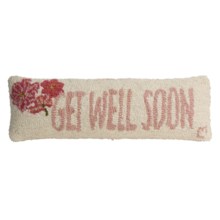 Chandler 4 Corners Hooked Wool Pillow - 8x24" in Get Well Soon - Closeouts