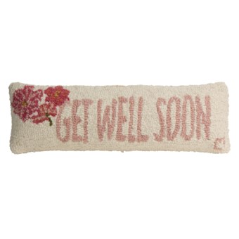 Chandler 4 Corners Hooked Wool Pillow - 8x24" in Get Well Soon