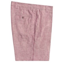 Charleston Khaki by Berle Stripe Shorts - Linen (For Men) in Red/Tan - Closeouts