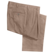 Charleston Khakis by Berle Cotton Blend Pants - Pleats (For Men) in Tan - Closeouts