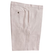 Charleston Khakis by Berle Striped Shorts - Linen (For Men) in Light Pink/White - Closeouts