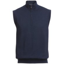 Chase Edward Golf Sweater Wind Vest - Merino Wool, Zip Neck, Lined (For Men) in Navy - Closeouts