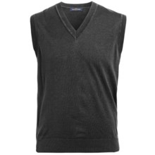 Chase Edward Pima Cotton Sweater Vest - V-Neck (For Men) in Black - Closeouts