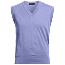 Chase Edward Pima Cotton Sweater Vest - V-Neck (For Men) in Light Blue - Closeouts