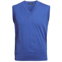 Chase Edward Pima Cotton Sweater Vest - V-Neck (For Men) in Marine - Closeouts