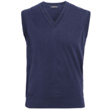 Chase Edward Pima Cotton Sweater Vest - V-Neck (For Men) in Navy - Closeouts