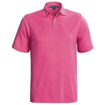 Chase Edward Solid High-Performance Pique Polo Shirt - Short Sleeve (For Men) in Magenta