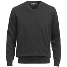 Chase Edward V-Neck Sweater - Pima Cotton (For Men) in Black - Closeouts