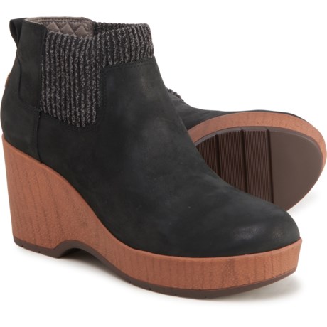PXT TRIATHLON Chelsea Wedge Boots - Leather (For Women) - BLACK (11 )