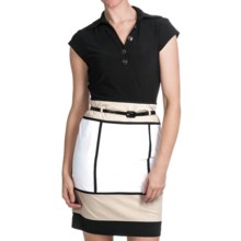 Chetta B Color-Block Dress - Short Sleeve (For Women) in White/Sand - Closeouts