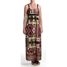Chetta B Jersey Print Maxi Dress - Straps (For Women) in Black/Wine - Closeouts