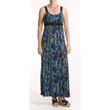Chetta B Jersey Print Maxi Dress - Straps (For Women) in Blue/Black - Closeouts
