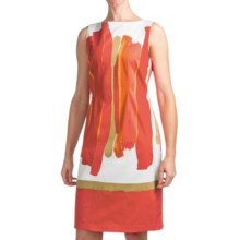 Chetta B Sheath Dress - Cotton Sateen, Sleeveless (For Women) in Coral Brushstroke - Closeouts