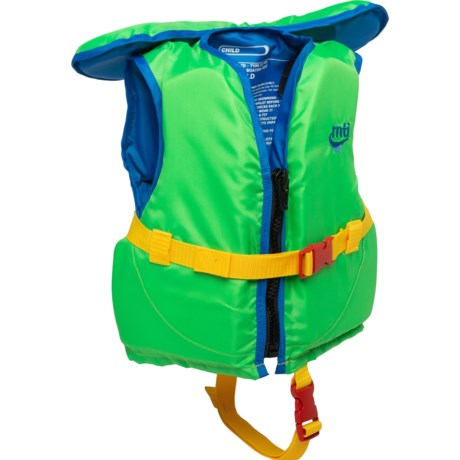 MTI Child with Collar Type III PFD Life Jacket (For Kids) - BRIGHT GREEN/BLUE (O/S )